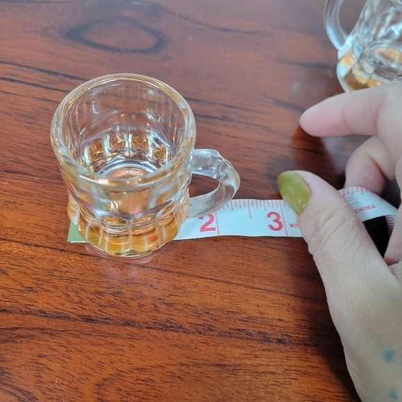 Set 2 Vintage Federal Glass MINI BEER MUG SHOT GLASS Amber Bottom MCM 1950s - Picture 14 of 16